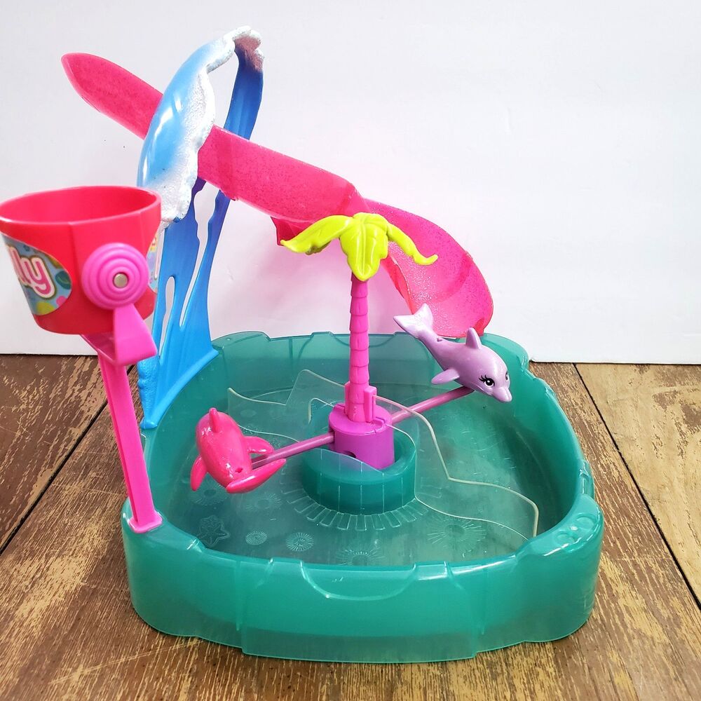 Vintage 2008 Polly Pocket Shimmer and Splash Adventure Dolphin Ride Pool Playset